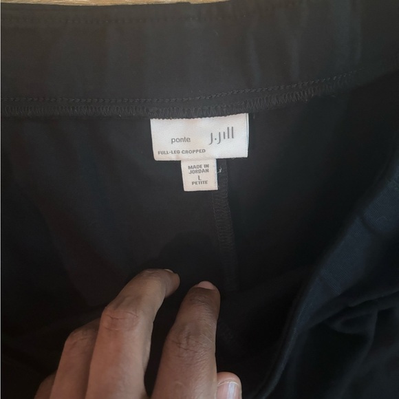J.jill pants ponte full-leg Cropped Large black minimalist high rise Travel - Picture 6 of 9